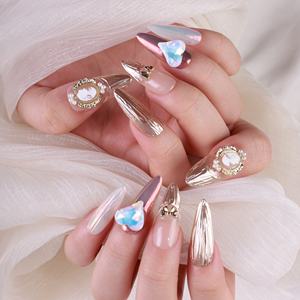 Uñas acrílicas de lujo hechas a mano al por mayor, uñas postizas acrílicas de cobertura completa, etiqueta privada, uñas postizas de alta calidad - Product Image 3