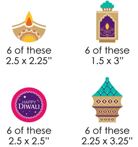 Festival der Lichter Hindu-Thema Happy Diwali Party Farbe bedrucktes Papier Schneiden Banner Flaggen DIY Kinder Ausschnitte Requisiten Girlande Dekor - Product Image 5