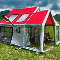 Tente gonflable de camping en toile, imperméable, protégée contre les UV, avec tissu en coton et pvc.