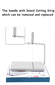 Gadget de <span class=keywords><strong>cuisine</strong></span> : Trancheuse et coupe-fromage à beurre avec 6 fils de rechange supplémentaires et échelle de taille précise sur la planche à découper - Product Image 3