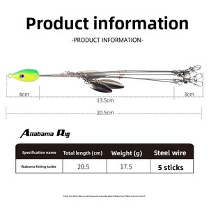 Esca Artificiale in ABS per <span class=keywords><strong>Pesca</strong></span> al Persico in Mare, 17.5g, Set di Esche Bioniche con Paillettes per Attacco di Gruppo - Product Image 3