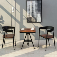 Meubles de restaurant de style rétro, table et chaises compactes pour café, 4 places, meubles de restaurant, table et chaise