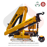 Grue à flèche articulée hydraulique de 4 tonnes, grue à flèche pliante à 3 sections avec stabilisateurs autobloquants