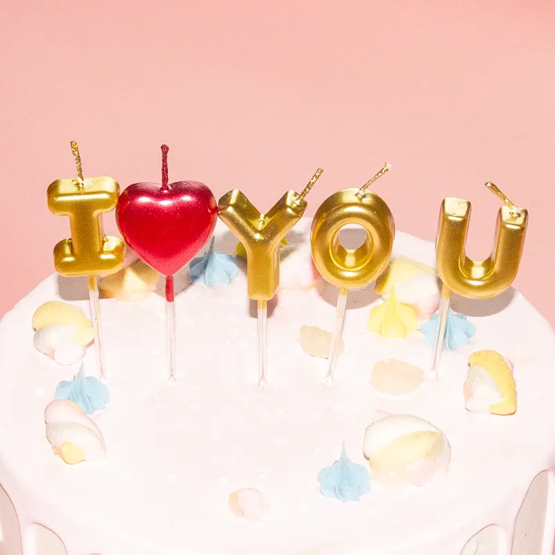 Cheap I Love You Word Shape Birthday Cute Candle Birthday Party Cake Candle For Sale