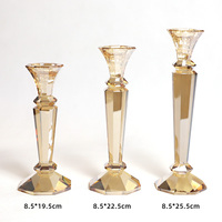 Großhandel Kristallglas Champagner Gold-Kerzenhalter für Hochzeit hochwertig Esszimmer Festival Party Dekoration