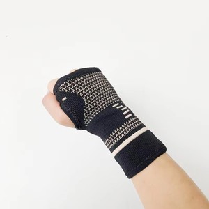 定制徽标铜纤维尼龙针织运动健身排球护腕套 - Product Image 1