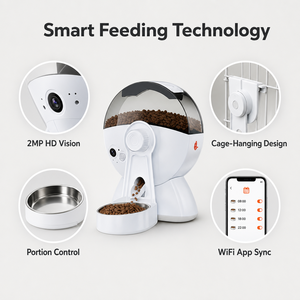 Comedero Automático Inteligente para Mascotas con Cámara HD de 2MP, Control Remoto por Aplicación WiFi para Gatos, Uso en Interiores - Product Image 6