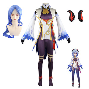 Disfraz de <span class=keywords><strong>Cosplay</strong></span> de <span class=keywords><strong>Ganyu</strong></span> de Genshin Impact, Traje de Anime para Juego de Rol, Atuendo de Halloween con Peluca - Product Image 1