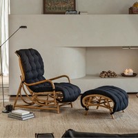 Chaise longue en rotin tressé d'Asie du Sud-Est, design rétro, origine Chine, pour balcon, maison d'hôtes, modèle individuel
