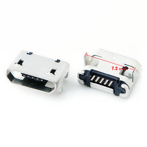 Conector MicroUSB hembra, espaciado de pines de 5.9mm, 6.4mm, 7.2mm, interfaz de carga de datos para PCB - Product Image 6