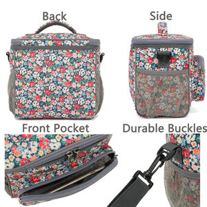 Isolierte Lunchtasche mit Blumenmuster, Thermotasche für Lebensmittel, Blumenmuster, Kalt-/Warmhaltung, Picknick, Arbeit - Product Image 5