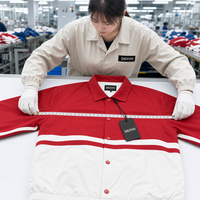 Chemise-veste surdimensionnée à manches longues pour femme, style hockey, color block, boutonnée, tailles personnalisées du 44 au 58