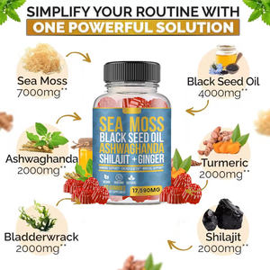 OEM Himalayan Shilajit Gummies 60 Count Fulvic Acid <strong>Sea</strong> <strong>Moss</strong> Black Seed Ashwagandha Energy Immune Mineral Support - Product Image 3
