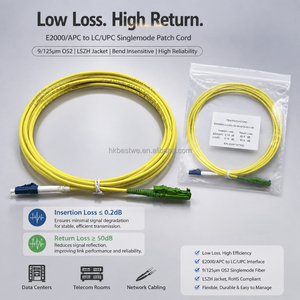 สายแพทช์ไฟเบอร์ออปติกแบบ Single Mode รุ่น E2000/APC to LC/UPC Simplex  ชนิด SM 9/125 G652D ขนาด 3.0 มม. ที่มีค่าการสูญเสียการแทรกต่ำ - Product Image 3