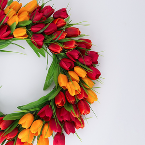 Guirnalda <span class=keywords><strong>de</strong></span> Tulipanes Artificiales Hecha a Mano, Colorida, para Puerta Principal, Bodas, Decoración <span class=keywords><strong>de</strong></span> Pared para el Festival <span class=keywords><strong>de</strong></span> Primavera - Product Image 6