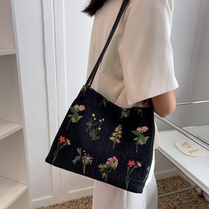 Sac à main fourre-tout classique en toile brodée de fleurs <span class=keywords><strong>Omoi</strong></span> 2025 pour femmes et filles, avec bandoulière et poignée - Product Image 3