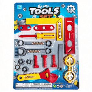 DIY Building <b>Tool</b> <b>Set</b> Wooden Workbench Toolbox Engineer Toy Drill Construction Pretend Play Learning Skills Activity Toy - Product Image 1