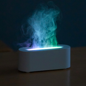 New Product Portable Plastic Ultrasonic Flame Diffuser Night <b>Light</b> <b>Wireless</b> App-Controlled Essential Oil Aroma Household - Product Image 1