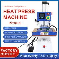 Machine de presse à chaud pneumatique de gaufrage d'opération Machine d'estampage à chaud Machine d'étiquetage pneumatique par transfert de chaleur 20*30cm