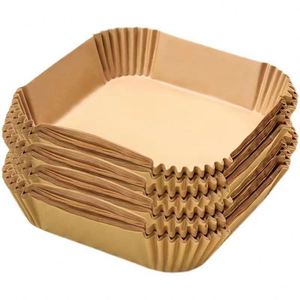 Forros Desechables Cuadrados para Freidoras, Resistentes al Aceite, 100 Unidades, Papel para Hornear y Cocinar en Freidoras de Aire - Product Image 4