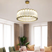 Lustre rond nordique à hauteur réglable, design personnalisé en verre doré, luminaires suspendus pour hall d'hôtel, escalier, salle à manger