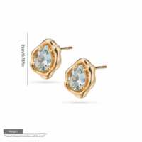 Boucles d'oreilles clous en cristal plaqué or EDGE, forme goutte d'eau, bijoux minimalistes tendance, OEM ODM pour femmes