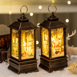 Lanternes décoratives en plastique avec anneau de suspension, motifs de dessins animés pour la nuit de Noël - Product Image 4