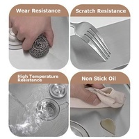 Évier de cuisine cascade noir nano en acier inoxydable 750x450mm avec clavier à affichage numérique – Offre Spéciale