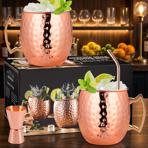 Copper Plated Stainless Steel Eco-Friendly Portable Moscow Mule Mug Metal Straw 550ml Insulated Cocktail <b>Beer</b> Coffee Iced Drinks - Product Image 5
