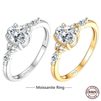 Bague ovale en moissanite tendance style Ins, en argent sterling S925, personnalisée, incrustée, pour mariage et fiançailles