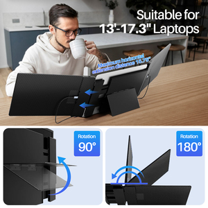 Oem ODM 14 inch du lịch 2 IPS xem đầy đủ USB-C Màn hình kép 1080P FHD chơi game <span class=keywords><strong>LCD</strong></span> hiển thị linh hoạt có thể gập lại máy tính xách tay màn hình Extender - Product Image 4