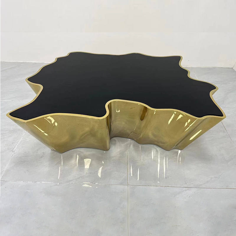 Mirror gold+black glass