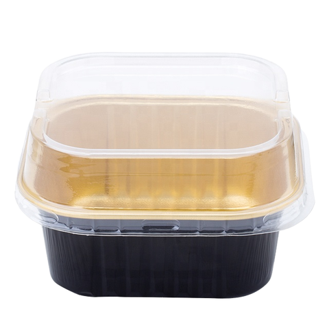 150ML Disposable Aluminum Foil Container with Lids PET Baking Pans Pizza Tray Pie Pan Cupcake Baking Cups