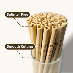 Pajitas de Bambú Ecológicas con Certificado de Grado Alimenticio, Pajitas Reutilizables Biodegradables con Logotipo Personalizado al por Mayor para Té de Burbujas y Café - Product Image 2