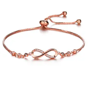 Fashion alloy &crystal with lucky number infinity gold plated for gifts women girls