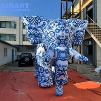 Modèle d'éléphant gonflable à motif d'impression de 3m de haut, nouveau ballon d'éléphant gonflable