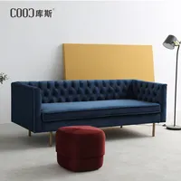 COOC Corner Velvet Sectional Sofa Couch With Ottoman,Modern L-shaped Couch Sofa For Apartment And Living Room