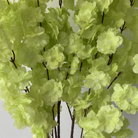 Bunga Sakura Palsu Premium Buatan Tangan L-223 dari Sutra, Bunga Sakura Tiruan Hijau untuk Dekorasi Pernikahan dan Thanksgiving