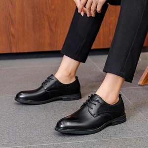 Zapatos de Hombre Modernos y a la Moda, Hechos a Medida con Logotipo, de Cuero Genuino, Suaves y Transpirables, de Punta Redonda Clásica, con Cordones, para Otoño - Product Image 2