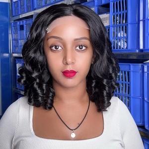 Bouncy Curl Glueless <b>Wig</b> 5x5 Lace Closure Transparent Lace <b>Wig</b> Finger Coil Curly <b>Human</b> Hair <b>Wig</b> for Women - Product Image 1