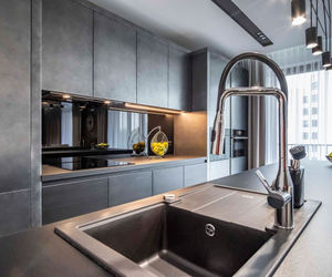 Armoires de cuisine modulaires en bois à plat personnalisées pour appartement, centre commercial, hôpital et villa - Origine Foshan - Product Image 1