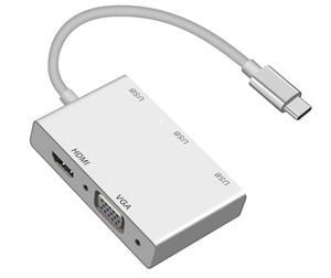 Hub USB-C 4 in 1 con Porte USB 3.1, VGA, <span class=keywords><strong>DVI</strong></span>, HDTV, Adattatore Docking Station in Lega di Alluminio per MacBook Pro (Disponibile) - Product Image 6