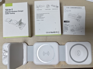 Kit caricabatterie Wireless multifunzione 15W veloce magnetico da viaggio pieghevole Set di caricabatterie Wireless con cavo USB - Product Image 6