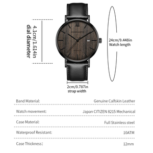 Reloj de Pulsera para Hombre Hannah Martin, Mecánico Automático, Resistente al Agua, con Logotipo Personalizado de Fábrica, Cristal de Zafiro y Correa de Cuero Vacuno - Product Image 5