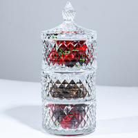 Ensemble de 3 bocaux en verre de style nordique pour la maison, le restaurant, les collations, les fruits, de qualité alimentaire