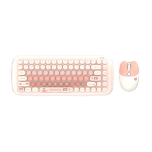 Mini tamaño compacto USB <span class=keywords><strong>Multimedia</strong></span> ergonómico mixto de colores teclado inalámbrico ratón Combos teclas redondas para mujeres niña Niño - Product Image 5