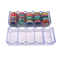 Plateau à jetons de poker 40 mm, dernier modèle 2024, ensemble de 100 jetons de poker, boîtes de rangement en plastique transparent PS sans jetons