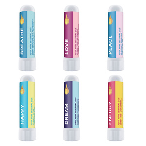 Lot de 6 bâtonnets inhalateurs d'huiles essentielles portables, ensemble d'arômes variés pour les voyages, le bureau, OEM, étiquette privée - Product Image 3