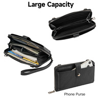Tas Selempang Wanita Kulit PU Tas Ponsel Multifungsi Dompet Selempang Smartphone Tas Ponsel Wanita Dompet