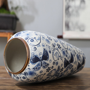 Chinese Traditional Blue and White Porcelain&ceramic <b>Vases</b>, Classic Floor <b>Vase</b> for Hotel, Hand Painted Flower <b>Vase</b> Home Decor - Product Image 3